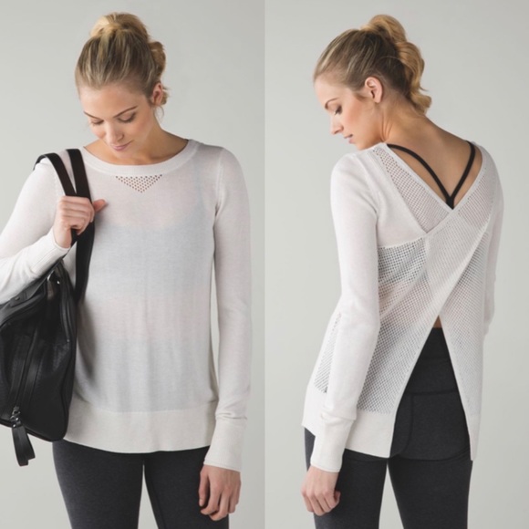 lululemon athletica Sweaters - Lululemon Sunset Savasana White Pullover Sweater